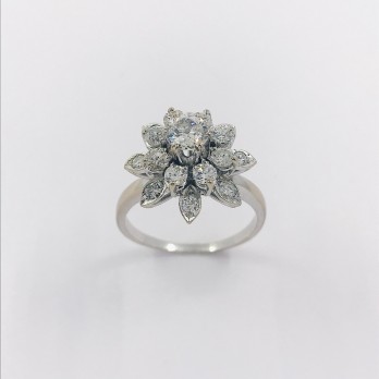 Anillo oro blanco 18kt y diamantes 2