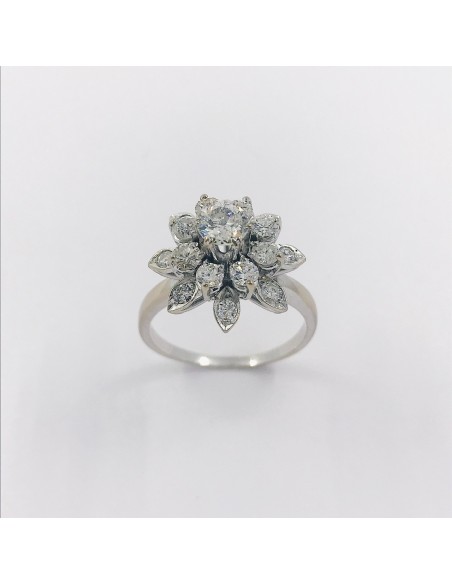 Anillo oro blanco 18kt y diamantes