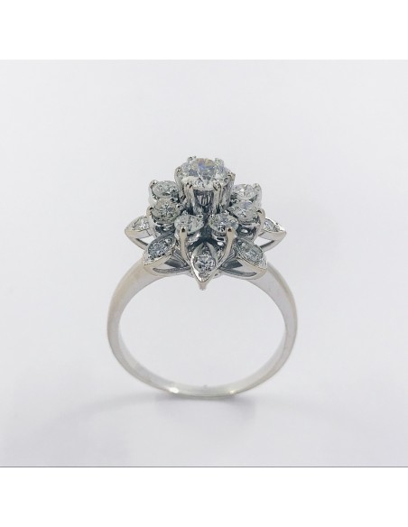 Anillo oro blanco 18kt y diamantes