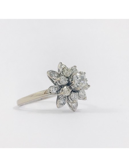 Anillo oro blanco 18kt y diamantes