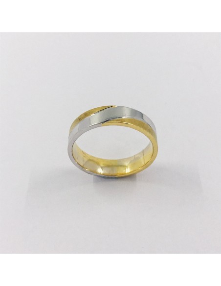 Anillo bicolor en oro 18kt
