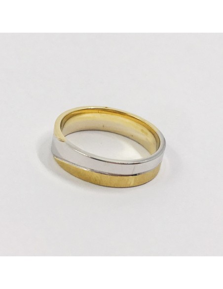 Anillo bicolor en oro 18kt