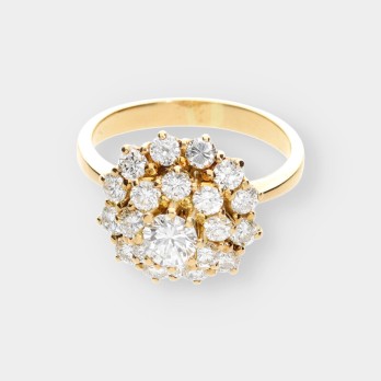 Anillo rosetÃ³n de oro y brillantes 2