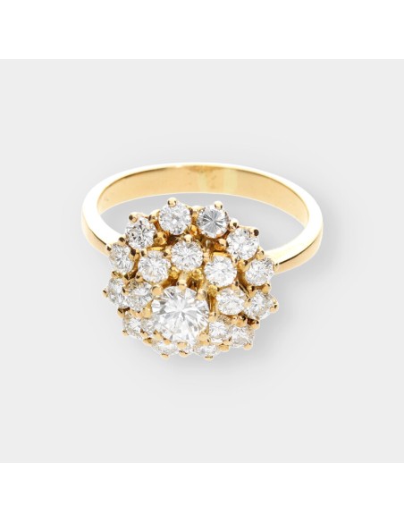 Anillo rosetÃ³n de oro y brillantes