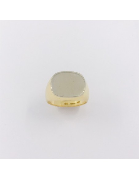 Anillo sello rectangular en oro 18kt