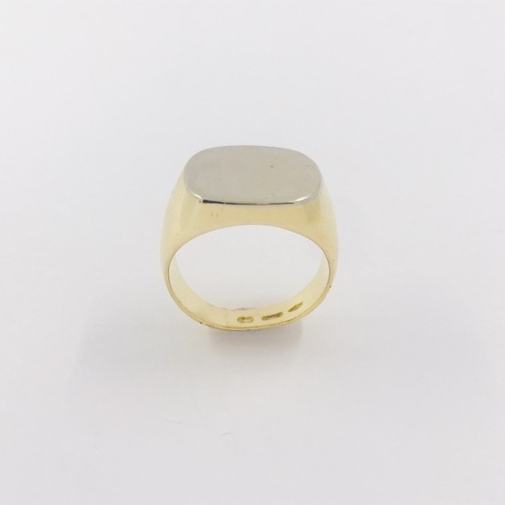 Anillo sello rectangular en oro 18kt