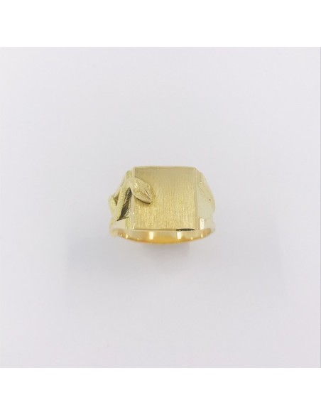 Anillo sello en oro 18kt con serpiente