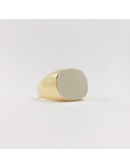 Anillo sello rectangular en oro 18kt