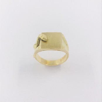 Anillo sello en oro 18kt con serpiente 2