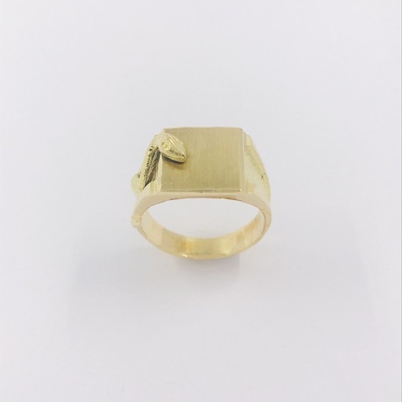 Anillo sello en oro 18kt con serpiente