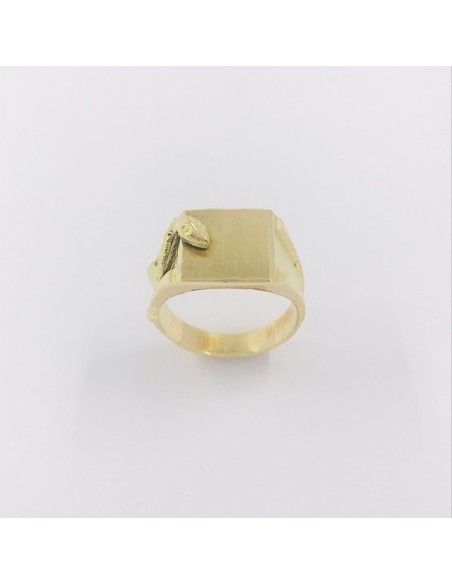 Anillo sello en oro 18kt con serpiente