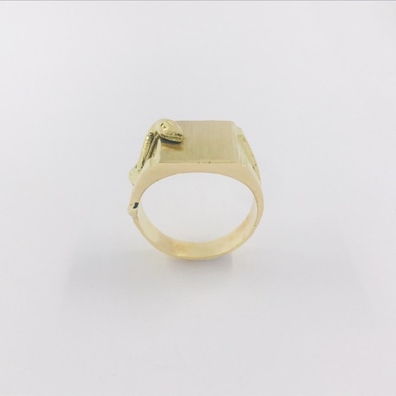 Anillo sello en oro 18kt con serpiente