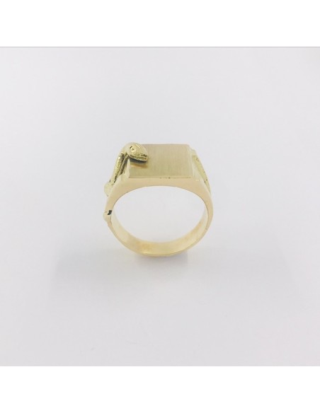 Anillo sello en oro 18kt con serpiente