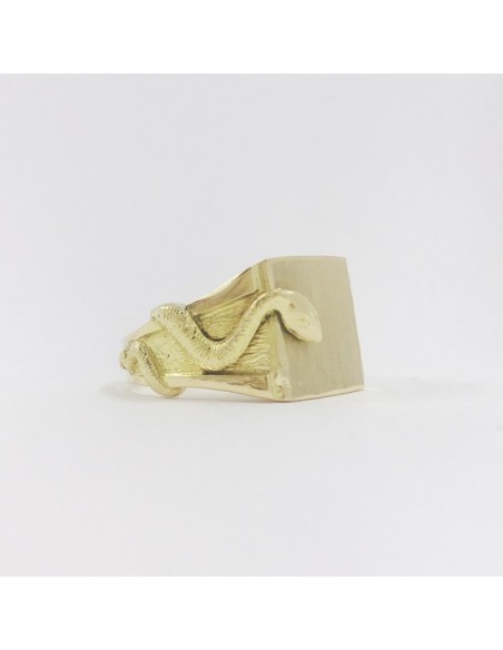 Anillo sello en oro 18kt con serpiente