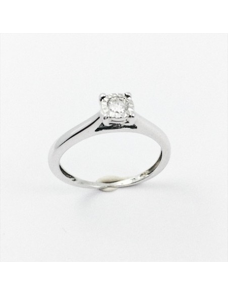 Anillo solitario oro blanco y brillante