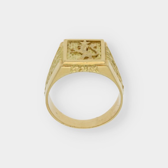 Anillo sello en oro 18kt con leÃ³n