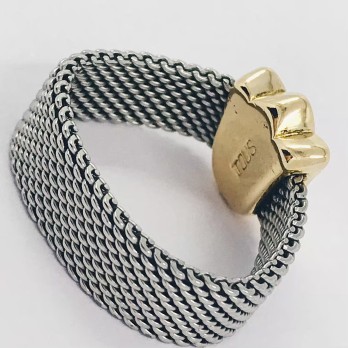 Anillo Tous  en acero y oro 18kt 2