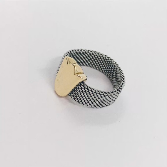 Anillo Tous  en acero y oro 18kt