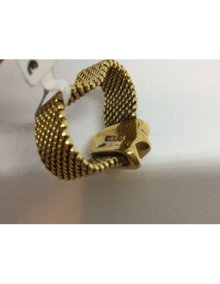 Sortija Tous en malla de oro y tulipÃ¡n central