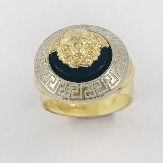 Sello en oro amarillo y blanco.