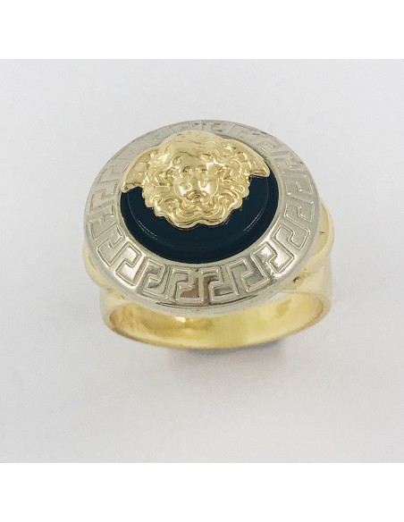 Sello en oro amarillo y blanco.