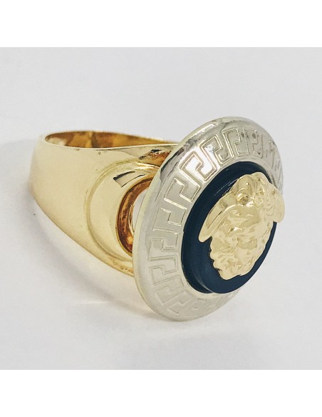 Sello en oro amarillo y blanco.