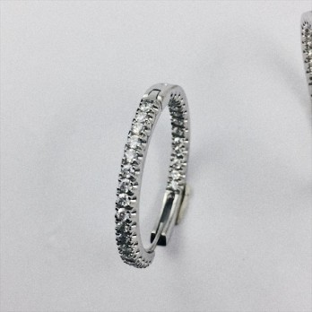 Pendientes criolla en oro blanco y brillantes 2