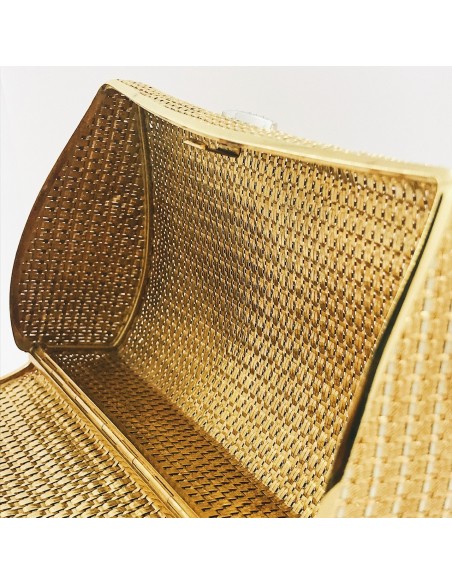 Bolso vintage en oro 18 con letra central en brillantes