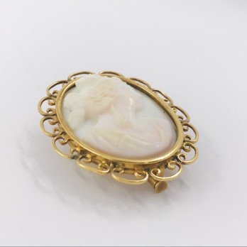 Broche vintage en oro y marfil 2