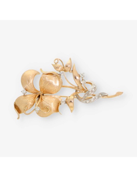 Broche de oro 18kt con brillantes