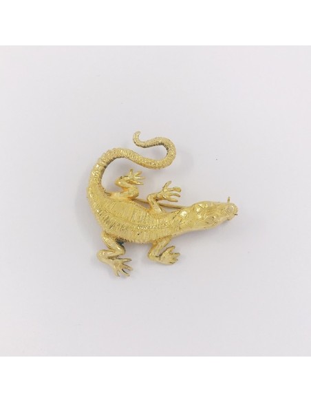 Broche forma de lagarto en oro 18kt