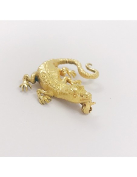 Broche forma de lagarto en oro 18kt