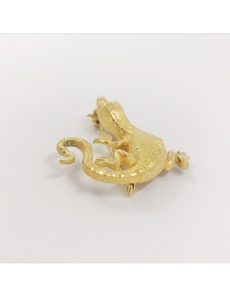 Broche forma de lagarto en oro 18kt