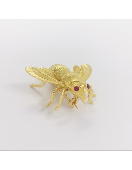 Broche forma de Mosca en oro 18kt