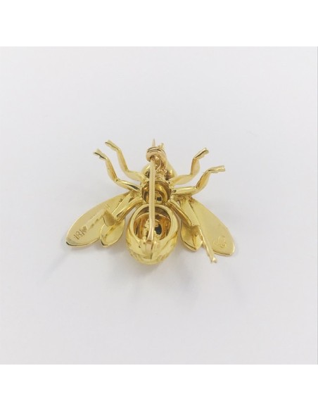 Broche forma de Mosca en oro 18kt