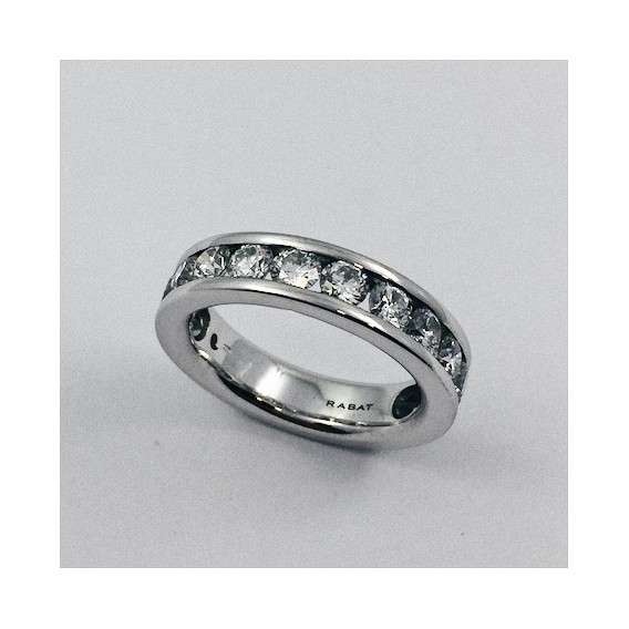 Anillo Rabat en oro blanco y brillantes
