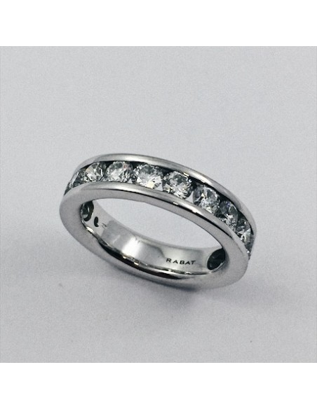 Anillo Rabat en oro blanco y brillantes