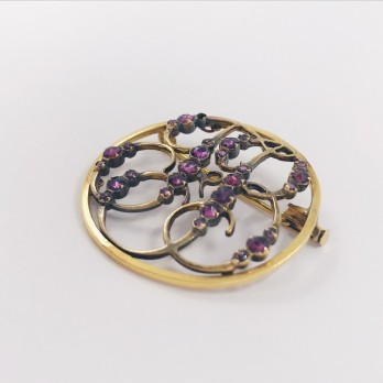 Broche de oro y piedras de color 2