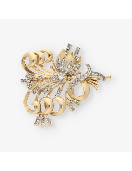 Broche de oro 18kt con diamantes