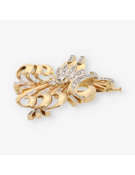 Broche de oro 18kt con diamantes