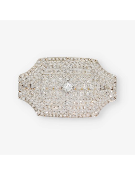 Broche vintage de oro 18kt. con diamantes