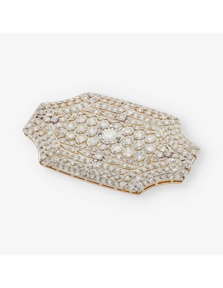 Broche vintage de oro 18kt. con diamantes