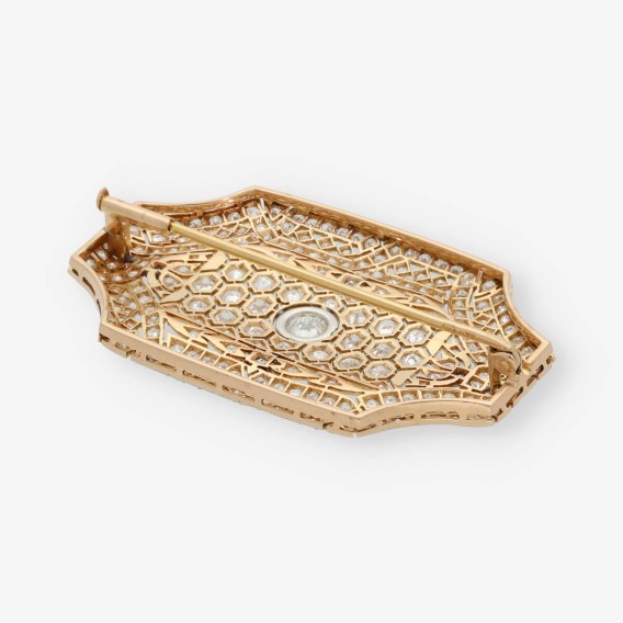 Broche vintage de oro 18kt. con diamantes