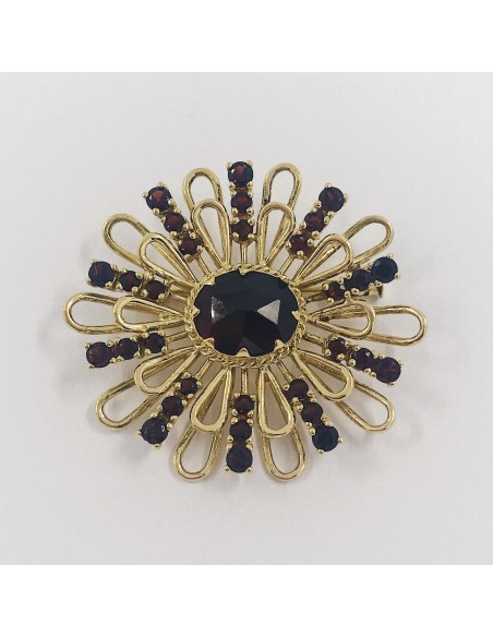 Broche en oro 18kt con granate