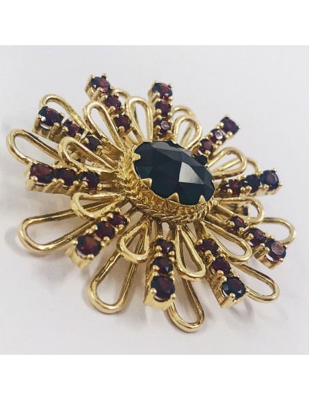 Broche en oro 18kt con granate