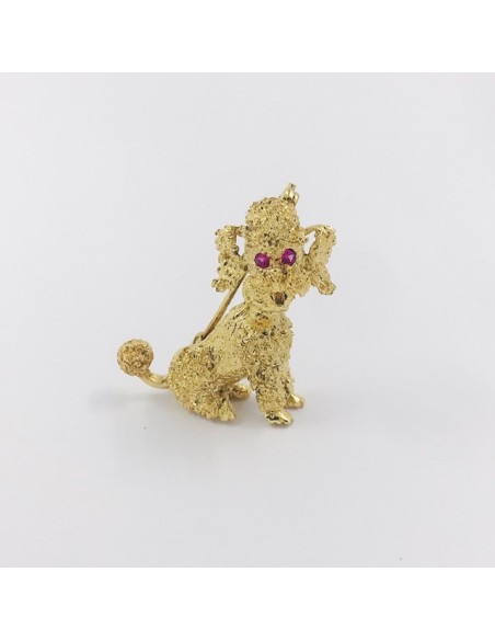 Broche forma de perro en oro 18kt