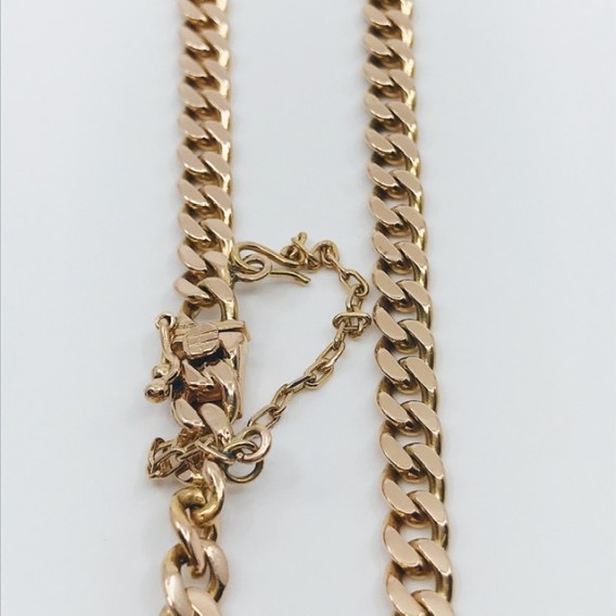 Cadena barbada en oro 18kt