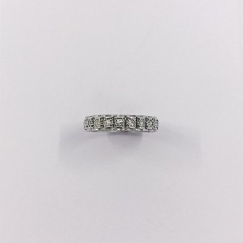 Anillo vintage en oro blanco 18kt con brillantes