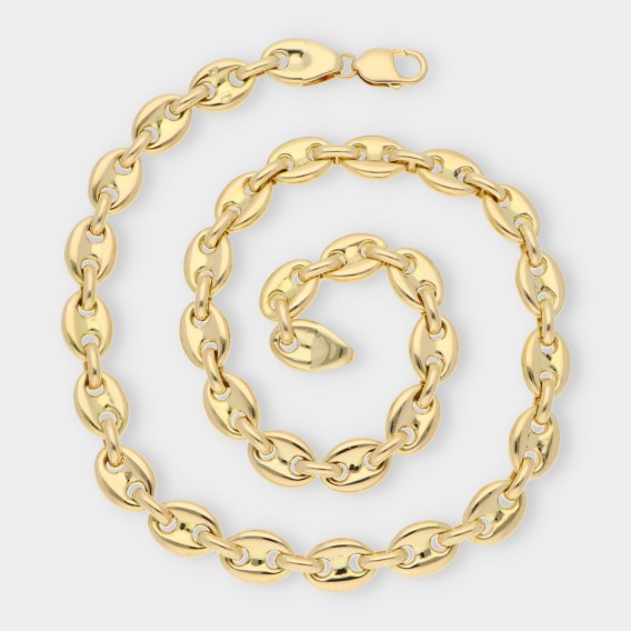Cadena de calabrotes maciza en oro 18kt