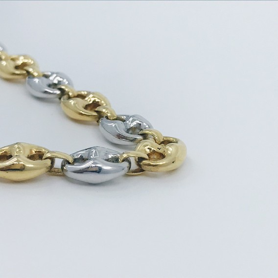Cadena de calabrotes en oro bicolor 18kt